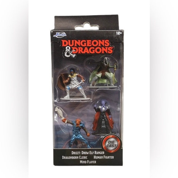 Dungeons & Dragons - Jada Diecast Drow Elf, Dragonborn, Human & Mind Flayer - Picture 8 of 8
